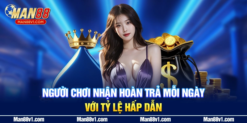 Người chơi nhận hoàn trả mỗi ngày với tỷ lệ hấp dẫn
